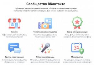 6 типов сообществ в Вконтакте